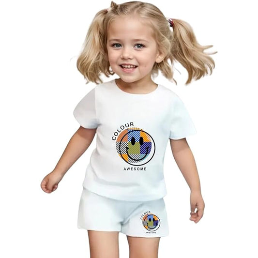 GIRL SMILE SHORTS SET