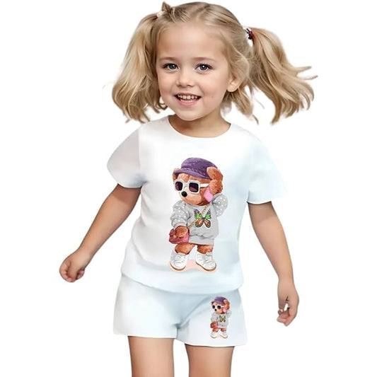 GIRL BUTTERFLY DOLL SHORTS SET