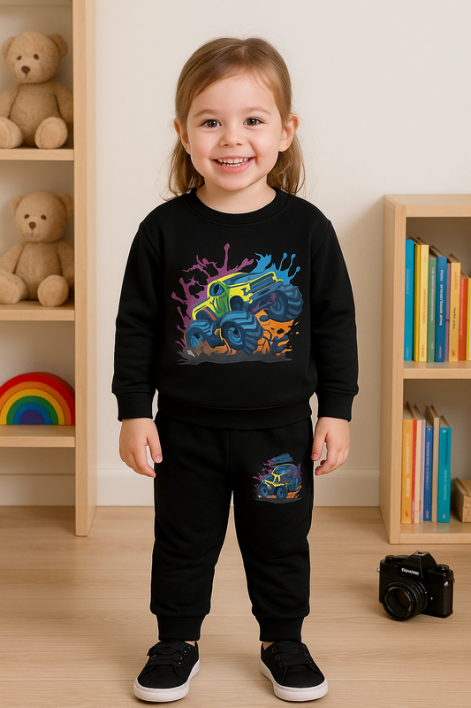 GIRL MULTI CLR JEEP PAYJAMA SET